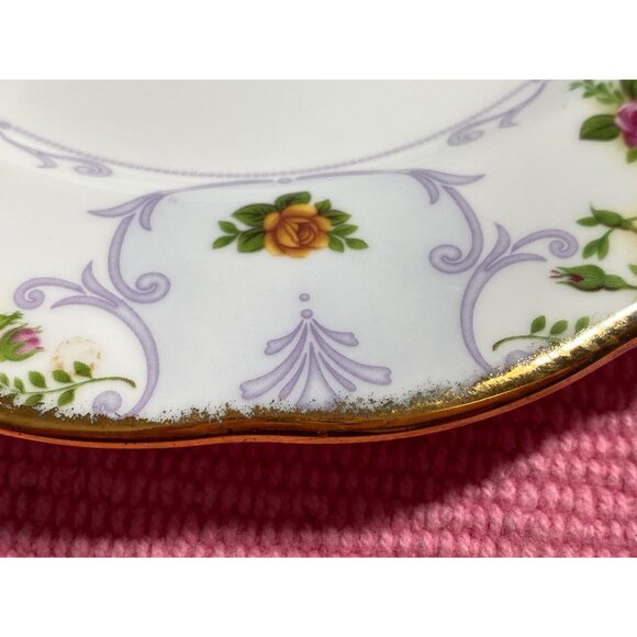 VTG Royal Albert Rose Cameo Violet Salad Dessert Plate Bone China 2003 England 8 - Picture 7 of 9